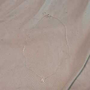 Chic Silver Initial 'N' Necklace